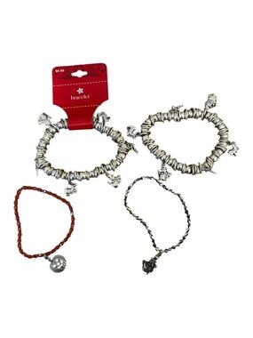 Lot of 4 Holiday Bracelets Charm Bracelets Beaded Bracelet Christmas Halloween